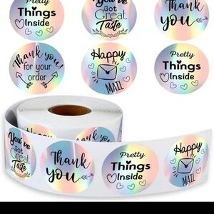 35 pack metallic thank you stickers